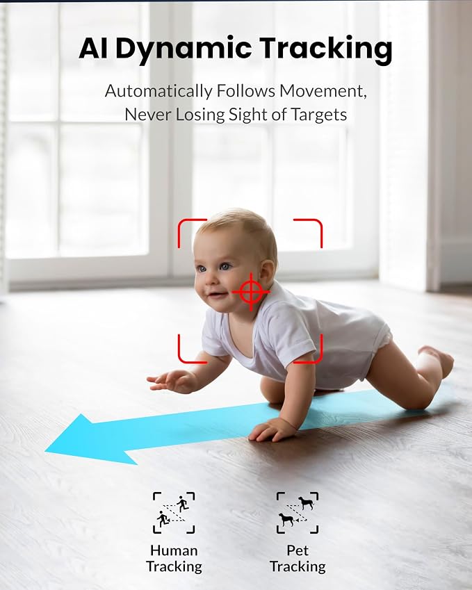Dual Lens Security Camera Indoor 5G/2.4G WiFi, 2K+2K Pet Camera - Image 4