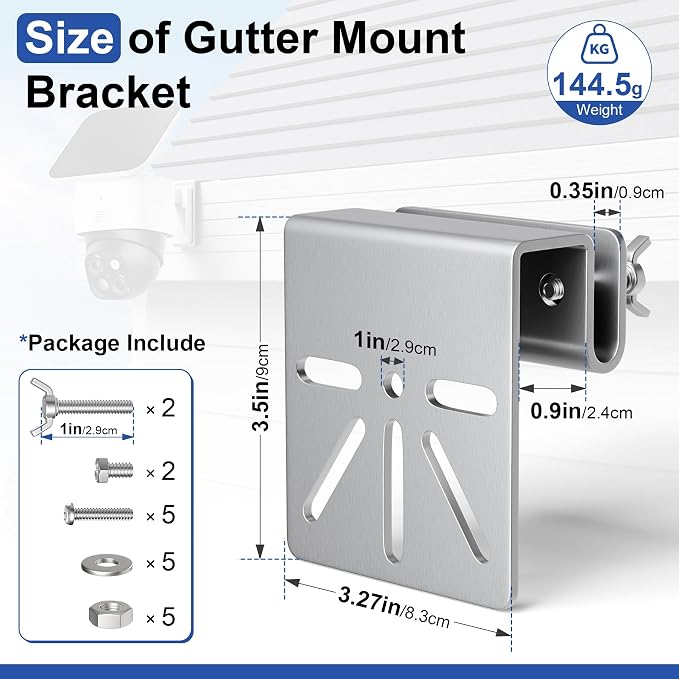 1 PCS ViewKurM Gutter Mount for Security Cameras, Stainless Steel Camera Mount - Image 2