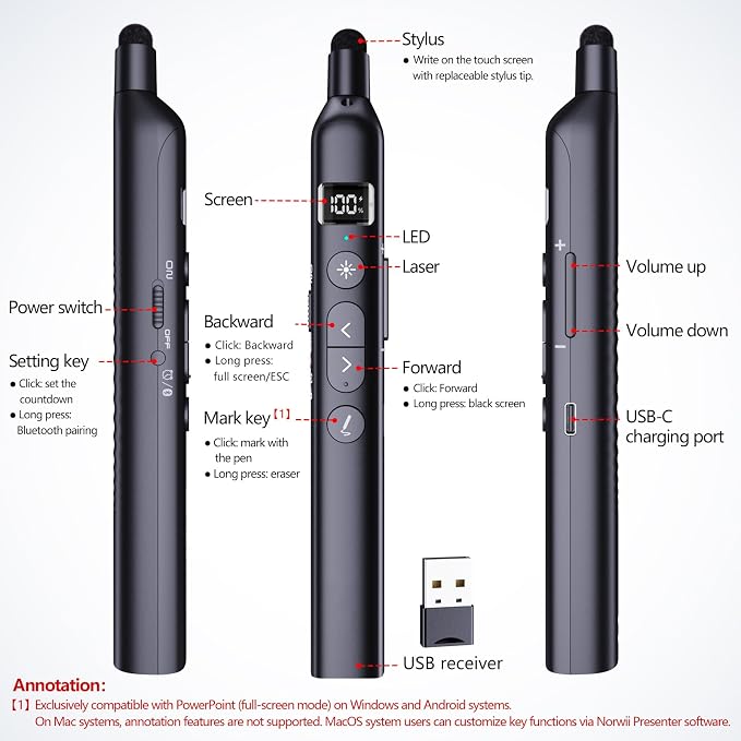 Norwii N21 Bluetooth Presentation Clicker - Image 11