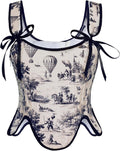 SCARLET DARKNESS Bustier Tops for Women Renaissance Floral Lace Up Bodyshaper by SCARLETDARKNESS