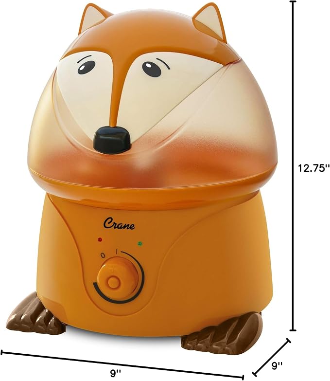 Crane 1 Gallon Animal Cool Mist Ultrasonic Humidifier for Kids' Bedroom and Nursery, Automatic Shut off, Adjustable Output, Fox - Image 5