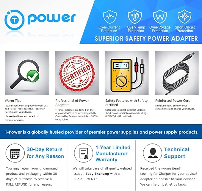 T POWER 5V Ac Dc Adapter Charger - Image 5