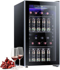 Antarctic Star Wine Cooler Mini Fridge Drink Refrigerator 3.1 Cu.Ft | Small beer and soda cellar with 26 bottle capacity, clear glass door, Freestanding, for home and bar by AntarcticStar