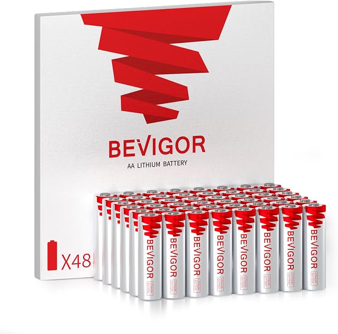 BEVIGOR Lithium AA Batteries 48 Pack, Long Lasting 1.5V AA Battery, 20-Year by BEVIGOR