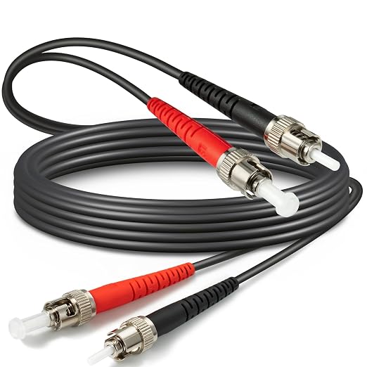 50ft / 15m Outdoor Armored OD-5mm OM1 ST to ST Fiber Cable, ST-ST Fiber Optic by Yunsufiberpro