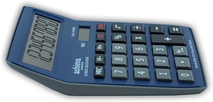 Achieva 10-Digit LCD Display Desktop Calculator | Blue - Image 2