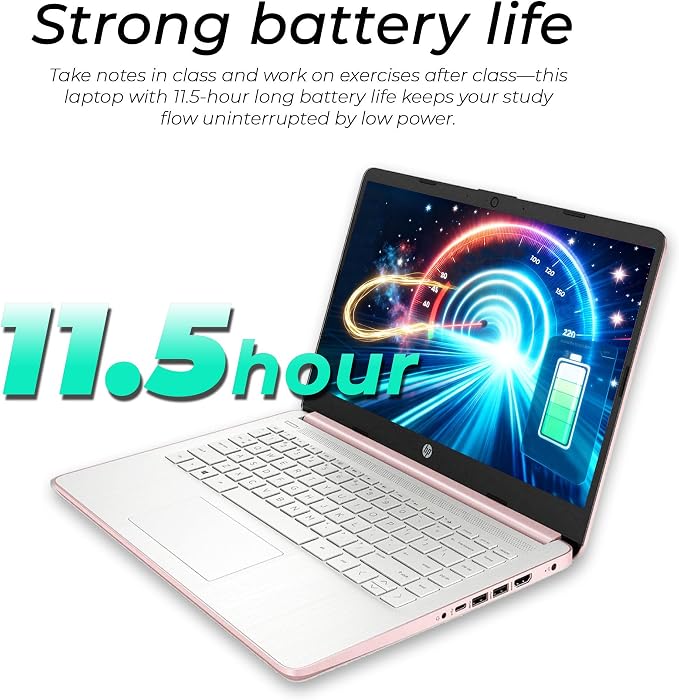 HP New Everyday Laptop • 2026 Edition • Microsoft Office 365 Included • Intel N150 CPU • 128GB SSD • Copilot AI • Long Battery Life • Windows 11 • Rose Gold - Image 6