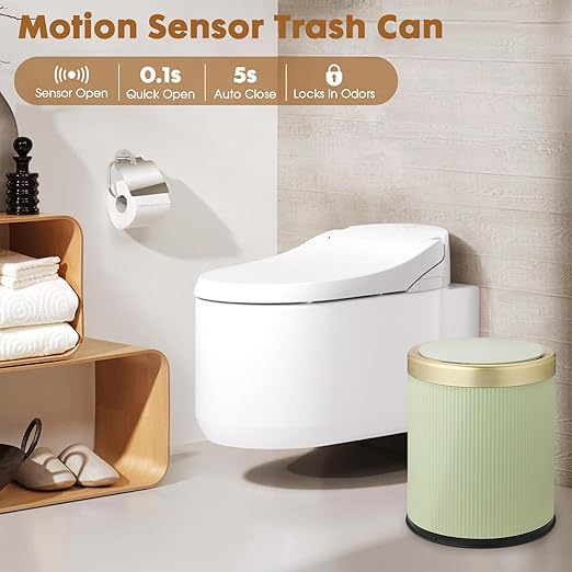 Smart Touchless Bathroom Trash Can, 2.8 Gallon Automatic Motion Sensor Rubbish - Image 2