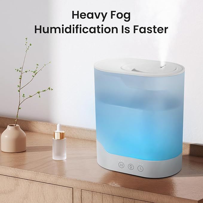 YOGIN Air Humidifier for Bedroom, 3L Top-Fill Cool Mist Humidifier & Essential Oil Diffuser, Ultra-Quiet <24dB, Smart Humidity Control, Up to 40H Runtime - Image 6