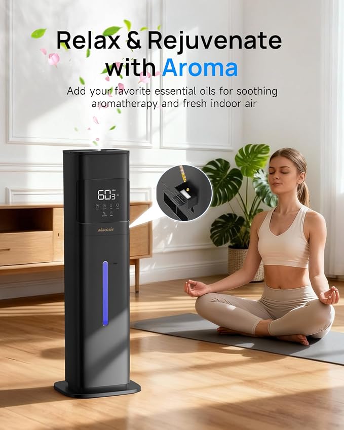Warm & Cool Mist Humidifiers for Bedroom 500 sq ft, 2.1Gal/8L Humidifier Large Room with Essential Oil Diffuser, Top-Fill Large Room Humidifiers for Home Baby Nursery Plants Office - Image 5