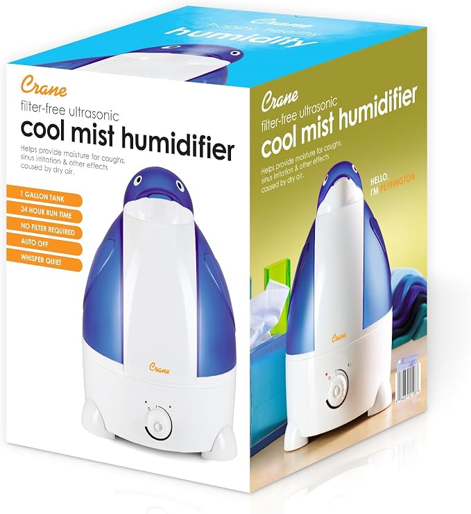 Crane Animal Humidifier for Bedroom, 1 Gal. Cool Mist Humidifier for Baby Nursery with Auto Shut-Off, Easy to Clean, Penguin - Image 4