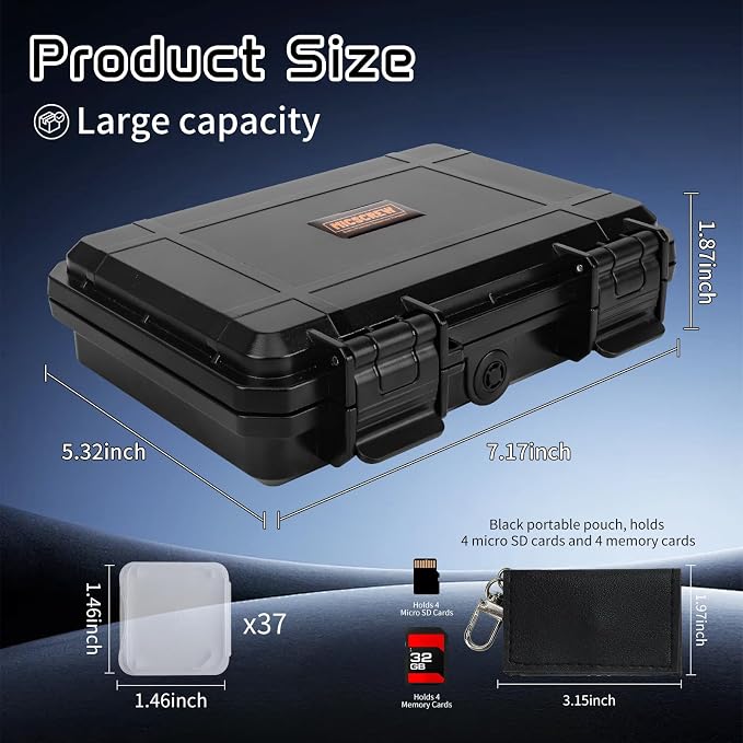 37 Slots Memory Card Case & 37 Transparent Card Cases & 60 Visual Sticky Notes - Image 2