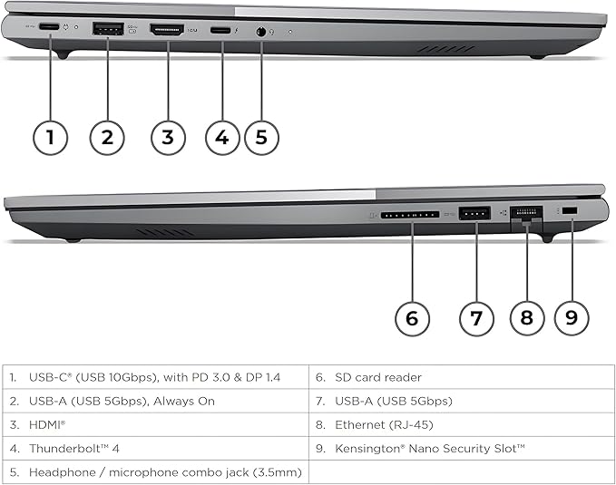 Lenovo ThinkBook 16 Gen 8 Business AI PC Laptop Computer, 16" FHD+, Intel 16-Core Ultra 7 255H, 32GB DDR5, 1TB PCIe SSD, WiFi 6E, Fingerprint Reader, Bluetooth 5.3, Windows 11 Professional - Image 7