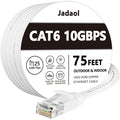 Jadaol Cat 6 Ethernet Cable 75 ft, 10Gbps Support Cat8 Cat7 Network, Flat RJ45 by Jadaol