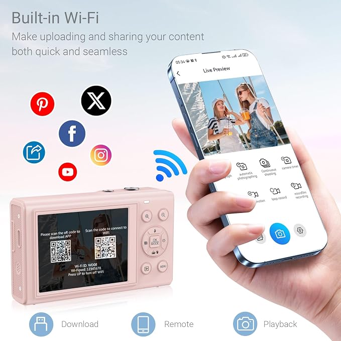 5K Digital Camera for Photography, 80MP Dual Screen Vlogging Camera for YouTube - Image 5