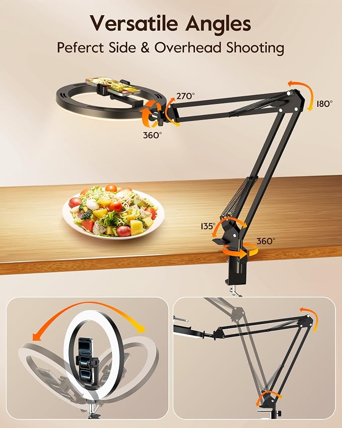 Ring Light for Desk, Overhead Phone Mount - Image 8