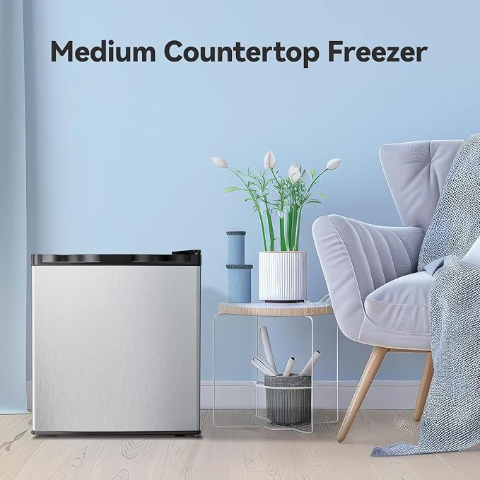 Antarctic Star 1.1 Cu.ft Small Upright Freezer, Compact Mini Freezer with Adjustable Thermostat, Removable Shelves, Reversible Door Hinge, Quiet for Home/Office/Dorm/Kitchen - Image 5
