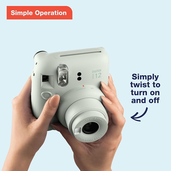 Fujifilm Instax Mini 12 Instant Film Camera, Clay White - Image 2