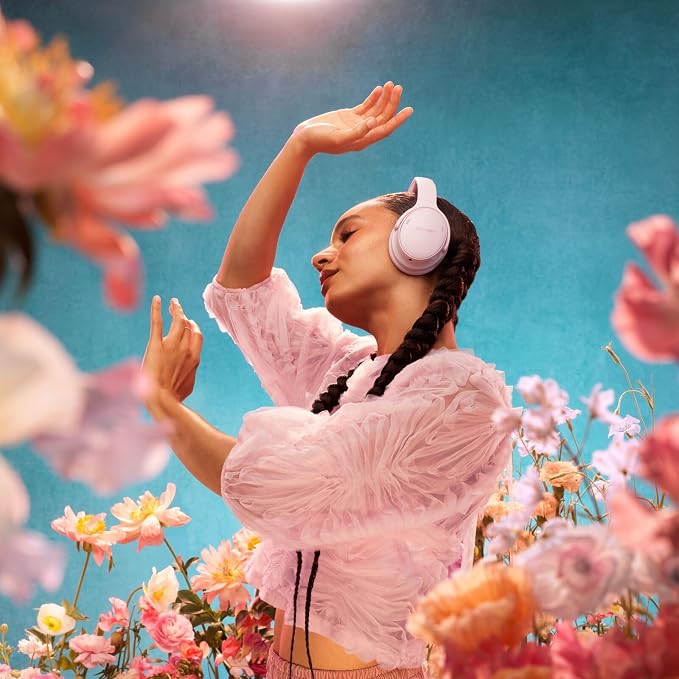 Bose QuietComfort Headphones - Wireless Bluetooth Headphones, Active Over Ear Noise Cancelling and Mic, USB-C Charging, Deep Bass, Up to 24 Hours of Playtime, Petal Pink - Limited Edition Color - Image 3