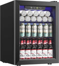 Beverage Refrigerator Cooler, 16 Bottle 68 Can Mini Fridge with Glass Door, Wine Beer Freestanding Drink Fridge, Digital Temperature Control & Adjustable Shelves for Home Office, 1.7 cu.ft by ICYGLEE