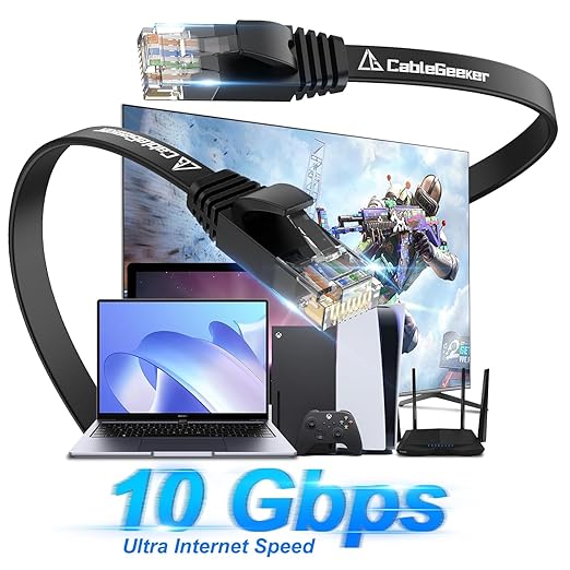 Cat 6 Ethernet Cable 1.5ft Flat Internet Network Cables - Image 2