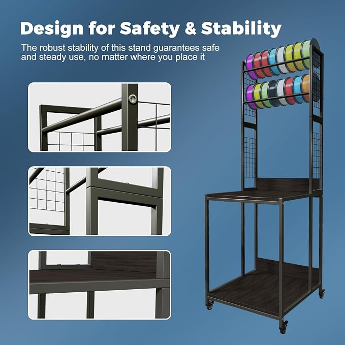 3D Printer Stand with Double Layer 3D Printer Filament Storage Rack, TR22 Heavy - Image 5