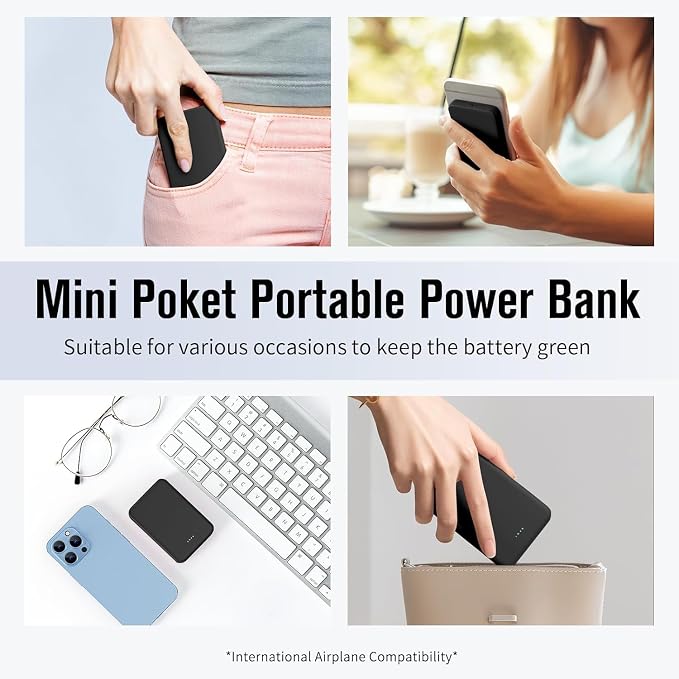 VANYUST S22 Portable Charger, Mini Colorful Power Bank, PowerNano, 5000mAh External Battery Pack Compatible with iPhone 15/14/13/12/11/X All Series and Android Phone - Image 4
