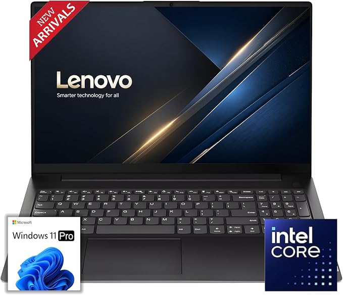Lenovo New 15.6" FHD Business Laptop(2026-2027 Premium Edition), Intel Powerful Processor, 8GB DDR5, 256GB PCIe, Ultra Slim Design, Wi-Fi 6, 14.5-Hour Battery Life, Windows 11 Pro with MS 365 for Web by LENOVO