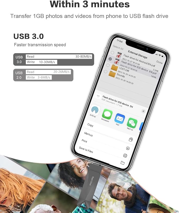 512GB Photo Stick for Phone, Qainerly USB Flash Drive for Phone All Models - Image 7