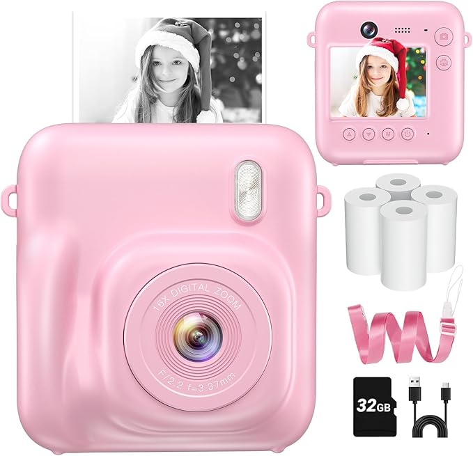 Instant Camera, Dual-Lens Kids Camera Instant Print by Zostuic