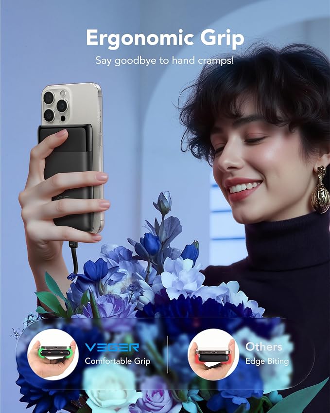 VEGER Portable Charger, Ultra Slim 22.5W Fast Charging with Built in Cable, Flight-Safe 10000mAh USB C Power Bank Battery Pack, Travel Essential Phone Powerbank for iPhone 17 16 Samsung S25 Google etc - Image 9