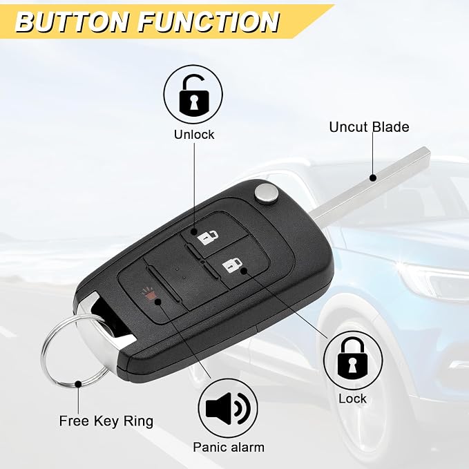 Vurkcy Key Fob Replacement for 2010-2019 Chevrolet Equinox & GMC Terrain/ 12-17 - Image 3