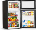 DOGHLY 2.6 Cu.Ft Mini Fridge with Freezer, Double Door Small Refrigerator | Compact Refrigerator with 3 Adjustable Thermostat, Removable Shelf, Low Noise, Small Fridge for Bedroom, Office, Dorm, Black by DOGHLY