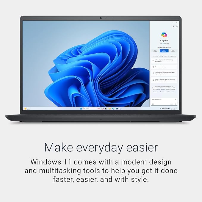 Dell 15.6 Laptop, AMD Ryzen 5 7520U with Radeon 610M, Windows 11 Home | FHD 120Hz IPS, LPDDR5, 512GB SSD, Wi‑Fi 5, Bluetooth, Carbon Black, DC15255 - Image 7