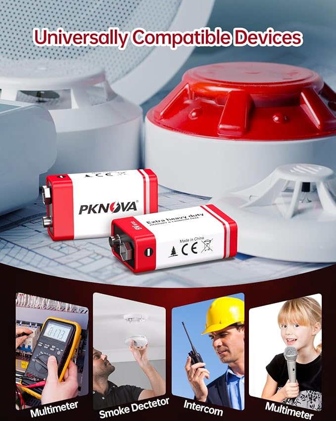 PKNOVA 9V Batteries Carbon 9 Volt Battery - Image 3