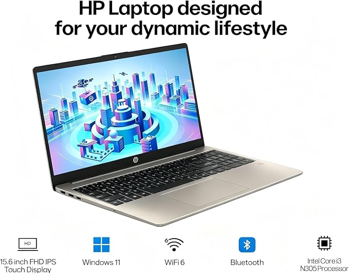 HP Pavilion 15.6 Inch FHD IPS Touchscreen Anti-Glare Laptop, Windows 11, 16GB RAM, 1TB SSD, Intel Processor Up to 3.8GHz, 11Hours Battery Life, Privacy Camera Shutter, Type-C, Cozy Cashmere - Image 2
