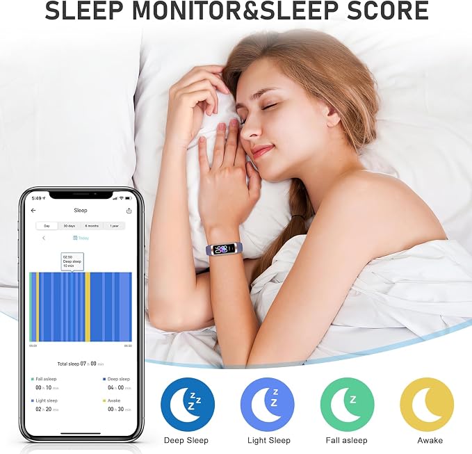 Fitness Tracker with 24/7Heart Rate, Blood Pressure, Sleep Tracking, Activity - Image 5
