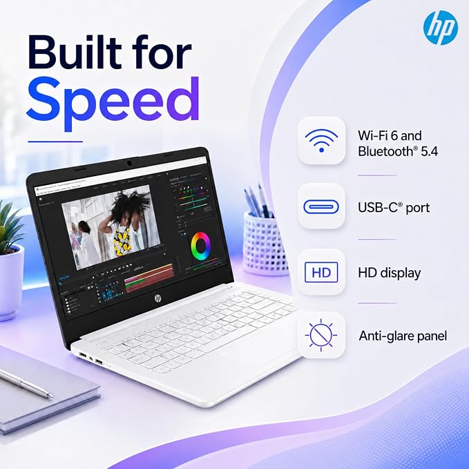 HP Ultrabook Laptop, 4GB RAM, 128GB SSD, Intel Processor, No Mouse | 1TB Cloud Storage, Copilot AI, Long Battery Life, Lightweight, Microsoft 365 1-Year, Windows 11, No mouse - Image 2