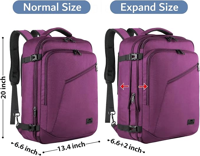 MATEIN Large Purple Travel Backpack, Water Resistant Airplane Backpack - Image 5