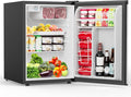 COWSAR 2.6 Cu.Ft Mini Fridge with Freezer, Quiet Reversible Door Compact Refrigerator, Small Refrigerator with 2 Removable Shelves, Adjustable Thermostat, for Office, Bedroom, Dorm, Silver by COWSAR