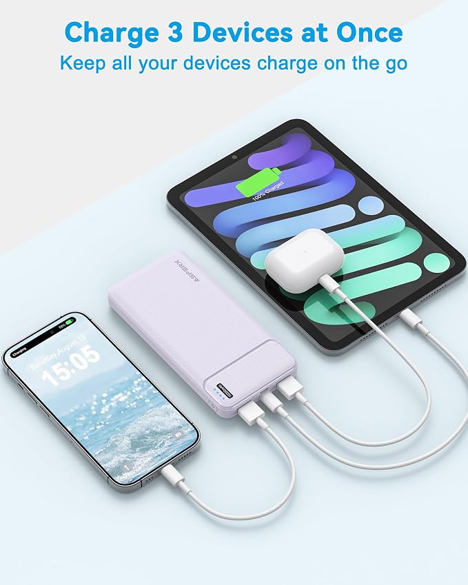 AsperX 2-Pack 10000mAh USB C Output Portable Charger Power Bank Fast Charging, Portable Phone Charger External Battery Pack for iPhone, Android, Google LG and Heated Vest - Image 4