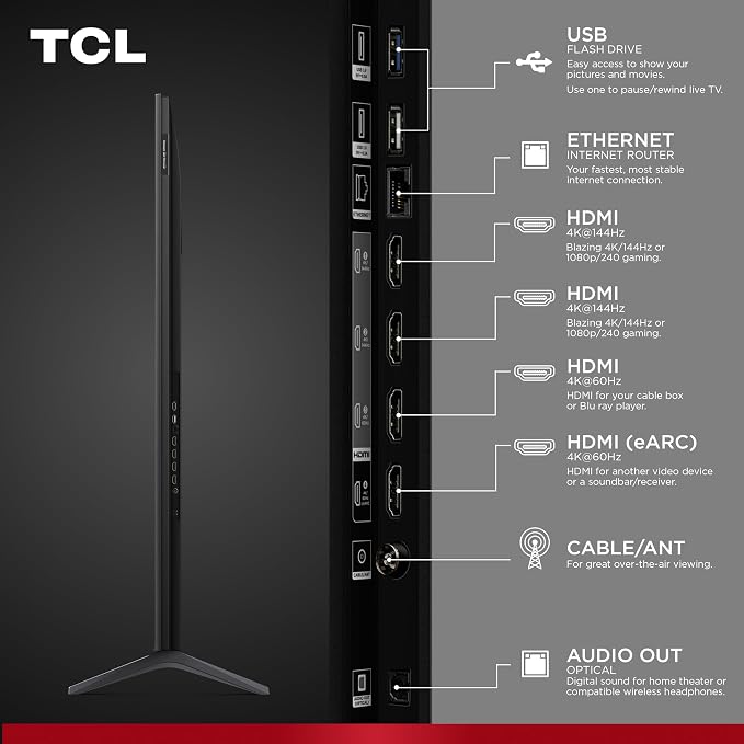 TCL 55 Inch Class QM6K Series | Mini LED QLED 4K HDR | 55QM6K, Latest Model | 120HZ-144HZ High Brightness Smart Google TV Dolby Atmos Onkyo Audio | Voice Remote Alexa Gaming Streaming Television - Image 22
