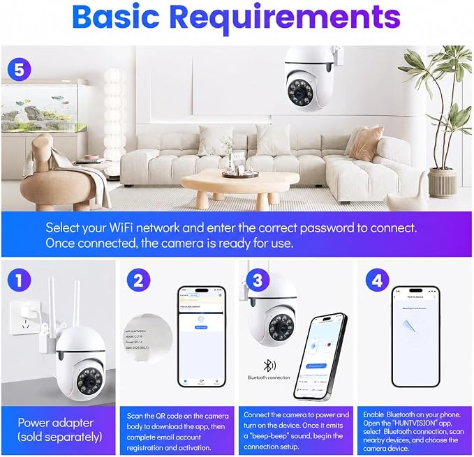 Security Camera Indoor 1080P Wired, Pan/Tilt Control, Two-Way Audio, Easy Setup - Image 9
