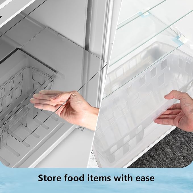 Electactic 4.5 Cu.Ft Mini Fridge with Freezer, 2-Door Compact Refrigerator With 2 Removable Shelves, 3 Level Adjustable Thermostat, Quiet Efficient for Kitchen, Office, Dorm, Apartment-Premium Grey - Image 5