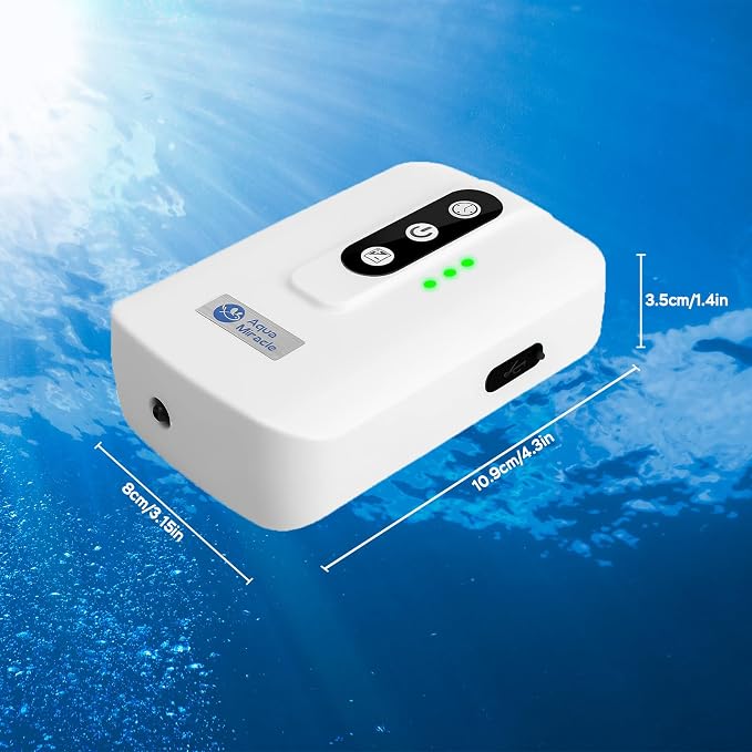 AquaMiracle Lithium Battery Powered Portable Aquarium Air Pump for Fish Tank, USB Rechargeable Aquarium Bubbler Aerator for Outdoor Fishing, Power Outages and Emergency - Image 8
