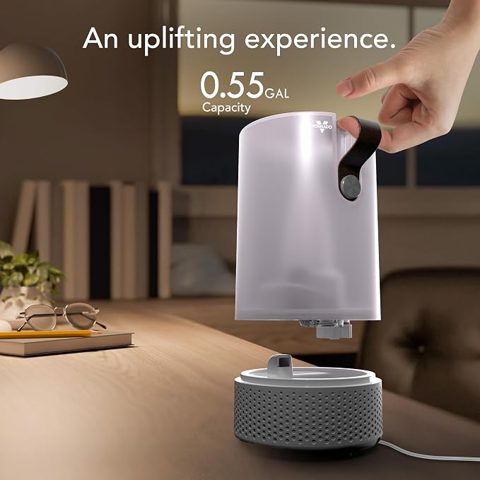 Vornado Votiv 7 Whole Room Ultrasonic Humidifier with Ambient Lighting, 2 Gallon Output, Carry Handle, Simple Refill, Touch Controls, 2 Mist Settings, Humidifier for Bedroom, Translucent White - Image 5