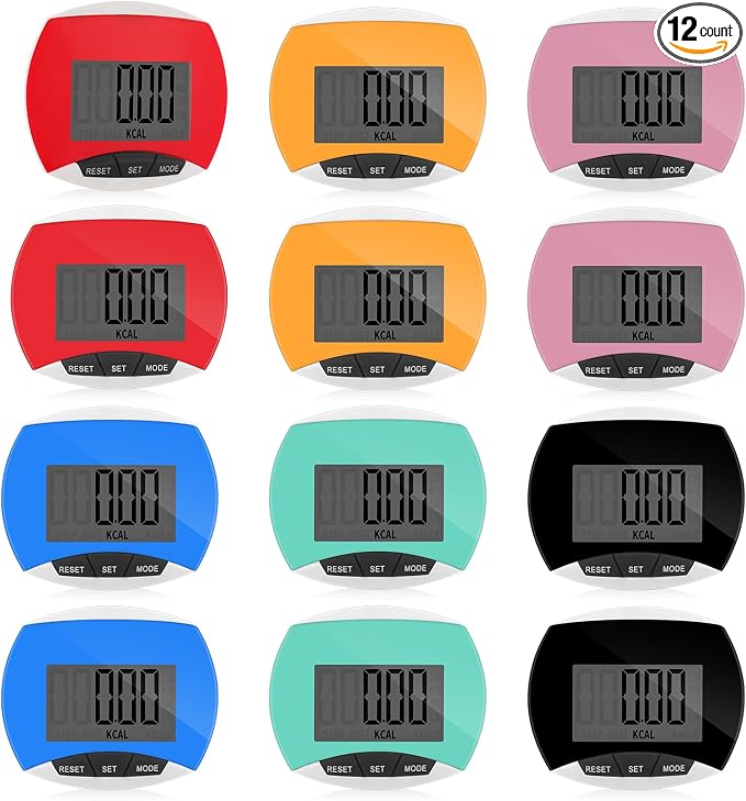 Copkim 12 Pcs Simple Pedometer for Walking Bulk LCD Step Counter by Copkim