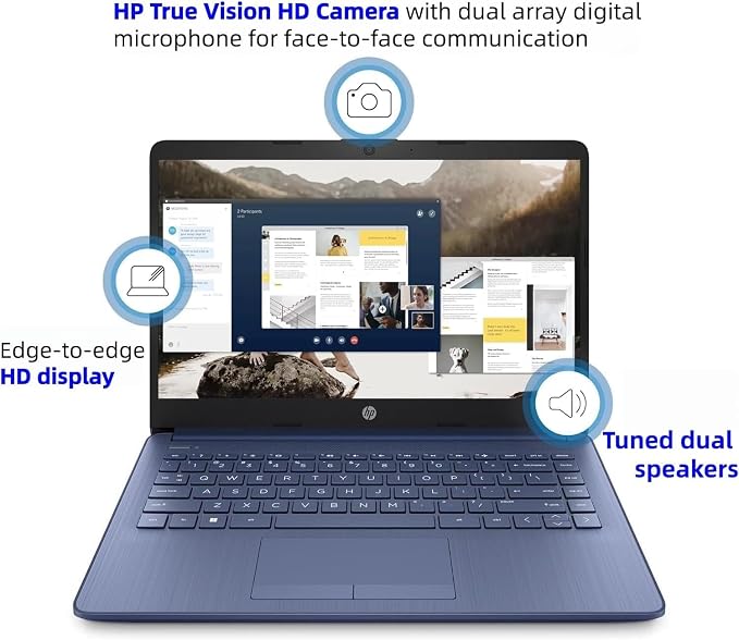 HP 14" Laptop • Copilot AI • Latest Intel 4-Core Processor • 4GB RAM • 64GB SSD + 1TB Cloud Storage • 2026 Edition • Windows 11 • Microsoft 365 • Long Battery Life • Thin & Portable - Image 5
