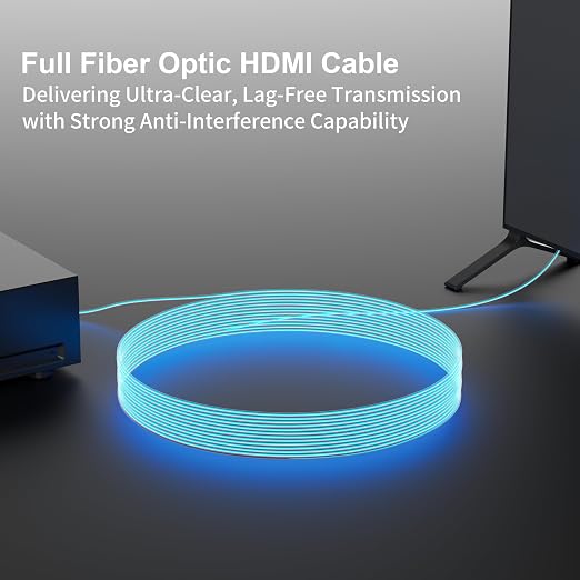 RUIPRO 8K Detachable Full Fiber Optic Armored HDMI 2.1 Cable 65FT, Ultra High - Image 5