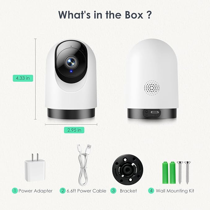 YOTON Indoor Security Camera, 2K 360° Wi-Fi Baby Monitor & Pet Camera w/Motion - Image 9